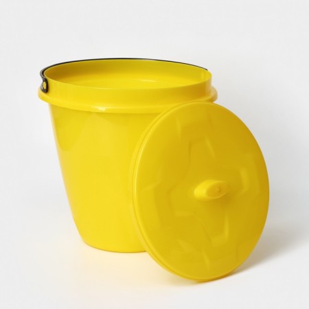 A bucket with a lid "Light", 10 l, yellow color-5