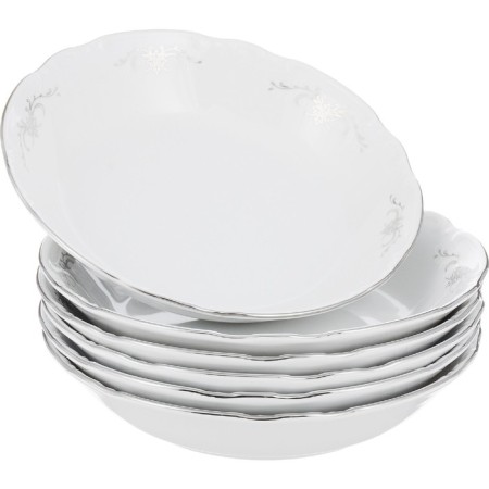 Constance pack plate, decor "Gray ornament, platinum layout", 19 cm