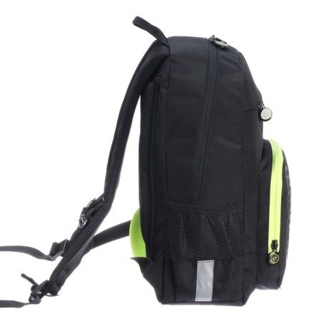 School backpack, 40 x 25 x 13 cm, Grizzly, ergonomic back, laptop department, black/yellow-3