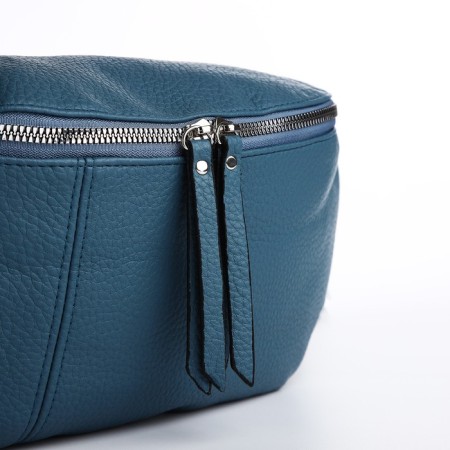 Bag Cross-Bodi with a zipper, blue color-2