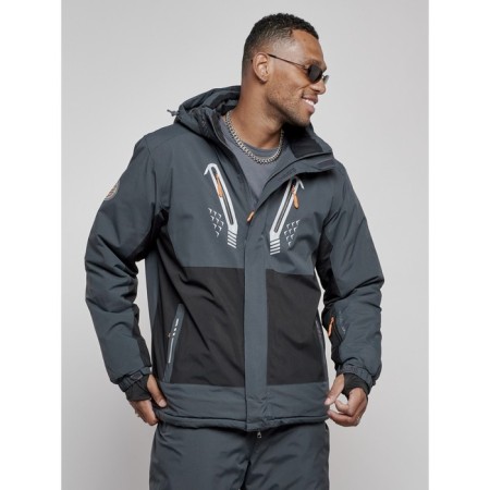 Male winter ski costume, size 48, dark gray color-7