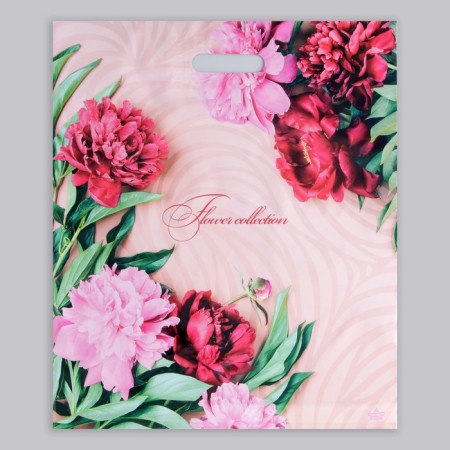 Package "Beautiful Piones", plastic, with a cut pen, 38 x 45 cm, 60 μm-1