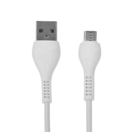 Hoco X37, microUSB - USB, 2.4 A, 1 m, PVC braid, white-1