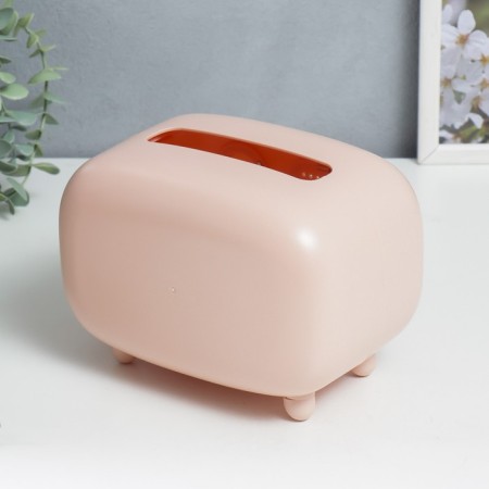 Casket Plastic for napkins "Retro Radio" Direct pink 13.8x13.2x19.7 cm-3