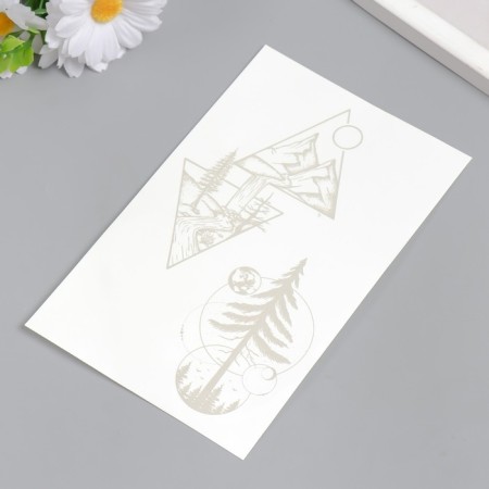 Tattoo on the body blue "Nature" 18x11 cm-2