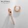 Earrings with rhinestones Xuping opening, white color in pink gold