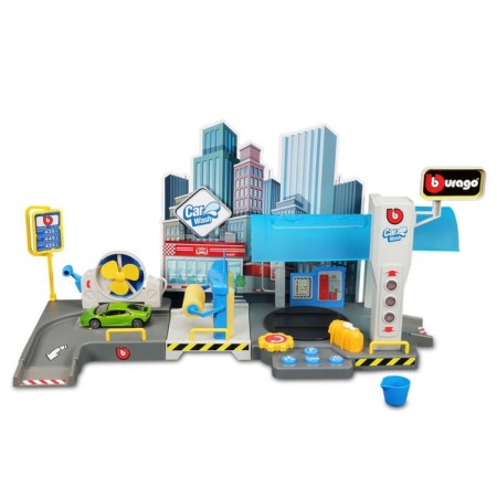 Set of playing interactive bburago "car wash", with a machine, with light and sound, 1:43-4