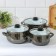 Set of pots "metallic", 3 subjects: 2.1 l, 3.1 l, 4 l, covers, induction, black color