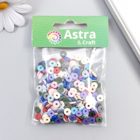 A set of beads made of polymer clay "Astra" 6 mm, 20 g, beige mix-2