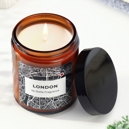 Aromatic candle in the Bank "London", vetiver, patchouli, 250 g