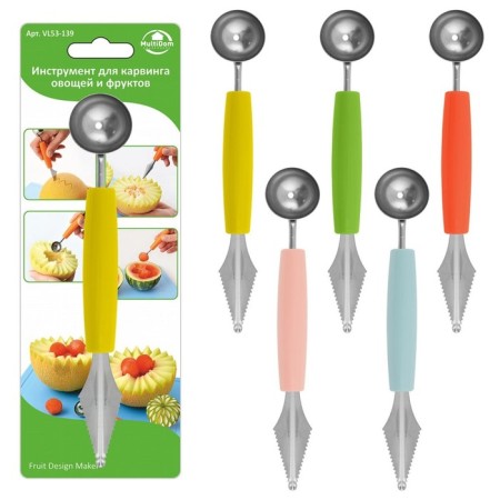 Tool for carving of vegetables and fruits, color mix