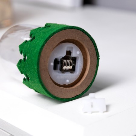 LED figure under the dome "Snowman" 6 × 10 × 6 cm, wood, batteries LR1130X3, glow warm white-2