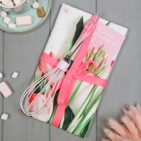 Set gift "Spring mood" towel 40x73 cm, kitchen corolla.