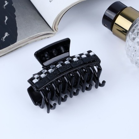 Hair crab "Ravenna" row with rhinestones, 6 cm, black