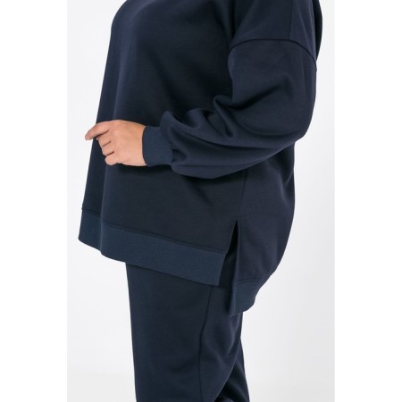 Female suit, size 56, dark blue color-5