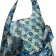 Household bag on the button, folding, blue color