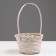 Wicker basket, d17 x 9 x 30 cm, white, bamboo