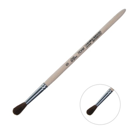 Round Brush No. 5 (clip diameter 5 mm; hair length 20 mm), wooden handle, calligrata-3
