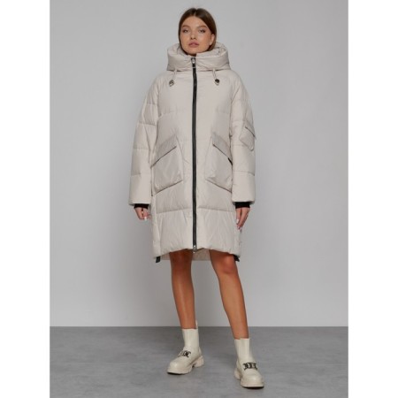 Coat insulated winter female, size 48, beige color