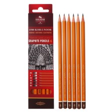 A set of pencils of the b/g of different hardness of 6pcs K-I-N 1501 HB-8B, cards/units, euro suspension