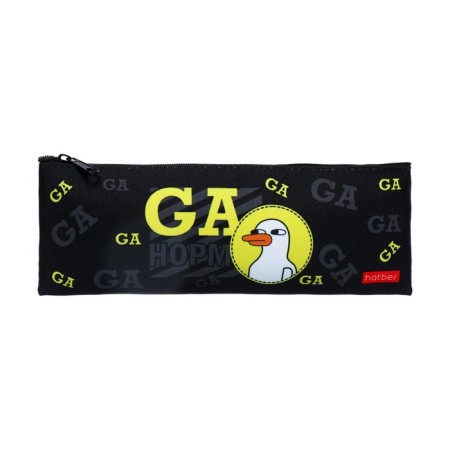 Penal soft, 1 compartment 75 x 195 mm, flat, Hatber, "Ga-ha-ha" black/yellow npk_64200-1