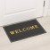 Rug -shaped shade of Welcome, with a edging, 38 × 58 cm, color gray color