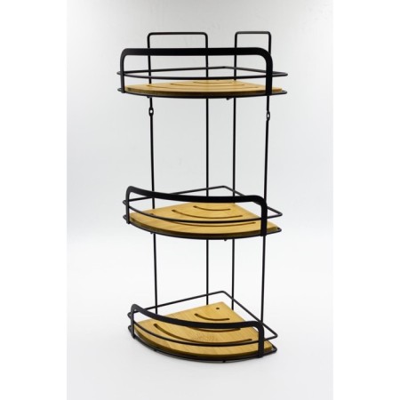 Wall corner shelf 3-tier Joy Home, bamboo-1