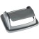 Basket for papers, 12 liters, solid with a rotating lid, gray metallic