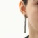 Set 2 objects: earrings, necklace "ice" path, gray color, 30 cm