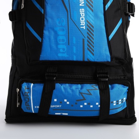 A backpack with a lightning with an increase, 65l, 4 external pockets, blue color-5