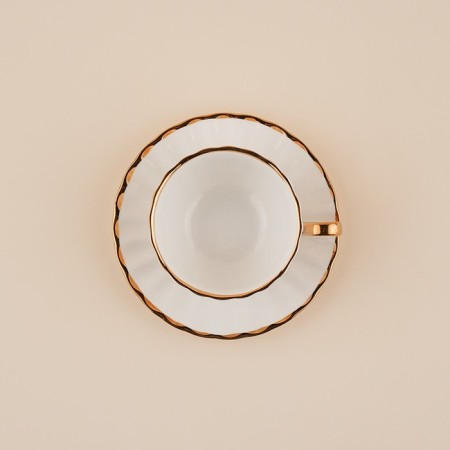Tea steam porcelain SL Home "Garda", 2 items: a cup 200 ml, a saucer d = 15 cm, white color-2