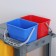 Multifunctional trolley for cleaning with buckets, spin and trays, gray color