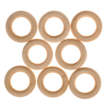 Wooden rings d = 30 mm (set 8 pcs) without coating-1