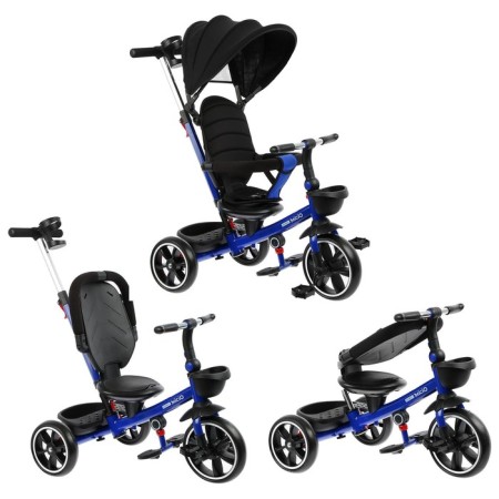 Three-wheeled bicycle Micio Velocet +, Wheels EVA 10 "/8", Dark blue color-2