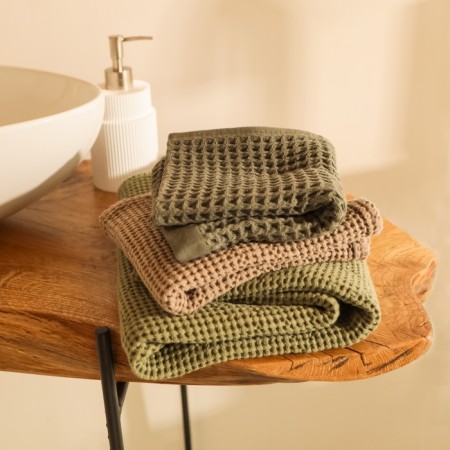 Waffle towel SL Home: Basic "Oliva" 90x150 cm, 100% cotton, 340 g/m2