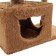 Complex for cats with a claw, square, 3x-level, 65 x 36 x 107 cm, brown