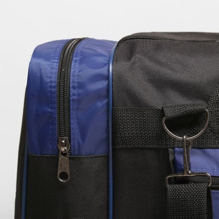 Road bag with lightning, 3 outer pockets, long belt, black/blue color-3
