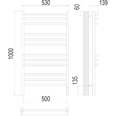 Terminus electricinated towel "Sorento" P12, 500x1000 mm, chrome-2