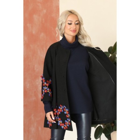 Female coat, size 42, black color-11