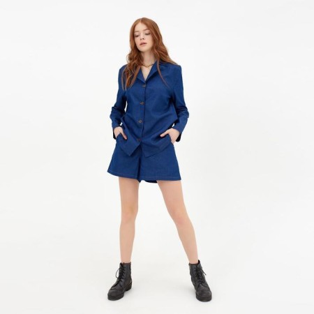 Women's costume (jacket, shorts) minku: enjoy Blue color, size 44-5