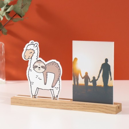 Photo frame wood, acrylic 10x15 cm "Lama with a lover" 4x27.3x14 cm-1