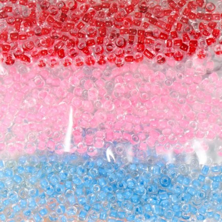 Round size 12/0 "Transparent, inside color. Assorted" 7 colors x 5 grams-1