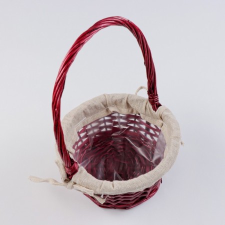 Wicker basket "twisted", 18 × 10/26 cm, willow, fabric-2
