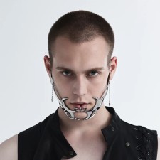 Gamora face accessory mask, silver color