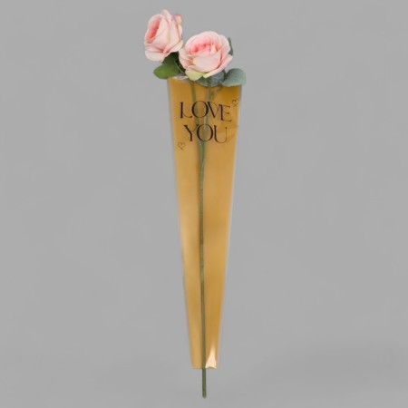 Packet stoop for flowers, "love you", 12.5+4x45 cm, yellow-1