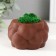 Concrete Kashpo "Bubbles" with moss brown 8x8x5cm (moss green stabilized)