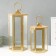 Climber metal, wood, lantern "Six faces" set 2 pcs 22.5x19.5x38; 22.5x26x55 cm