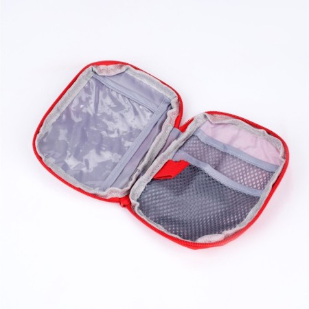 Cosmetic bag with lightning, red color-2