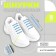Silicone laces, set 6 pcs, blue color