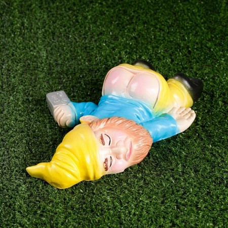 Garden figure "Red -drunk dwarf" 23cm-2